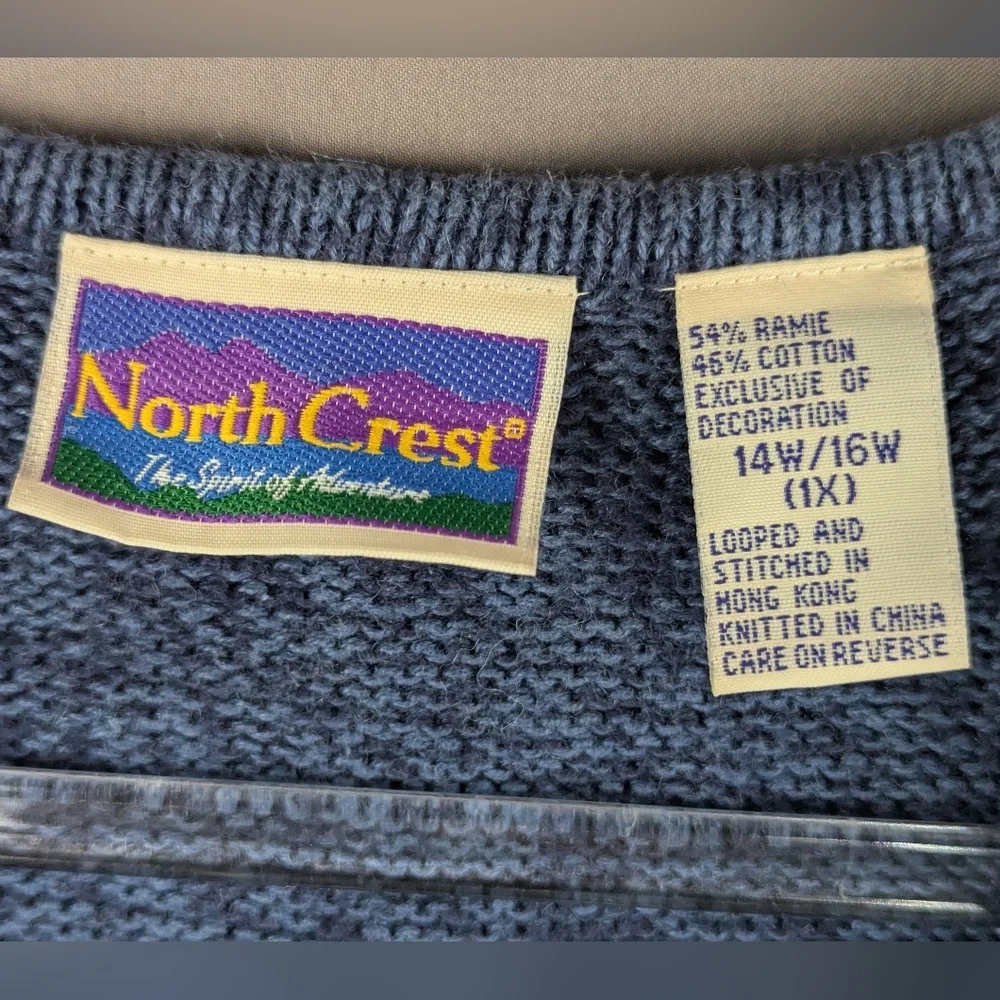 North Crest Sweater Vest Size 1X (14W/16W) Ice Skates, Trees, Snowflakes - Picture 11 of 14
